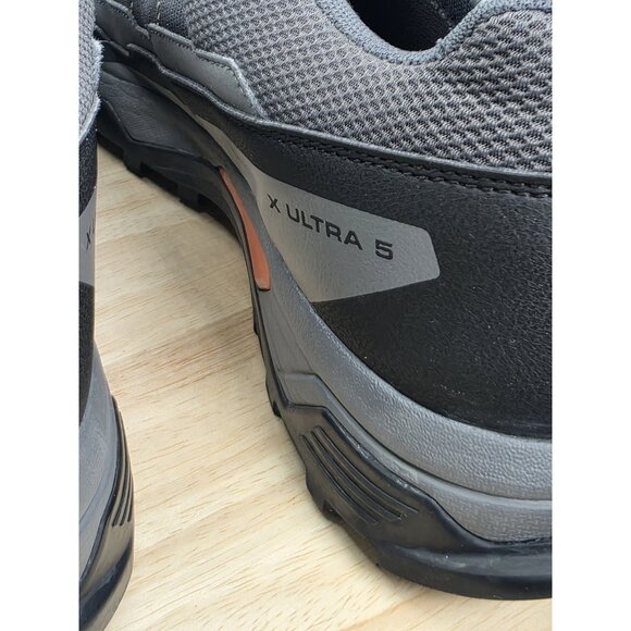 Salomon X Ultra 5 Mid GTX Men's 12 Hiking Shoes, Asphalt/Castlerock/Burnt Ochre - Picture 9 of 11